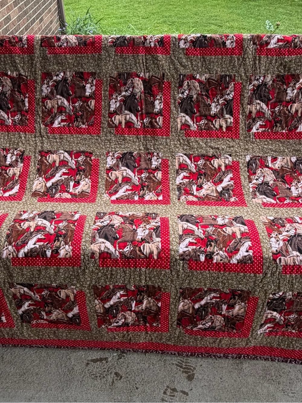 Handmade horse quilt Equestrian bedding